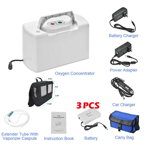 3L/Min Oxygen-Concentrator Machine Rechargeable + 1 2 3 Battery Outside Home USE - Picture 22 of 24