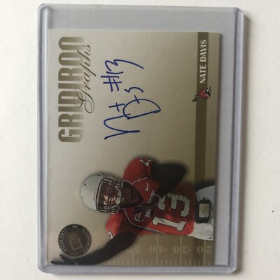Nate Davis Gridiron Graphs #3 Auto Graphed Card