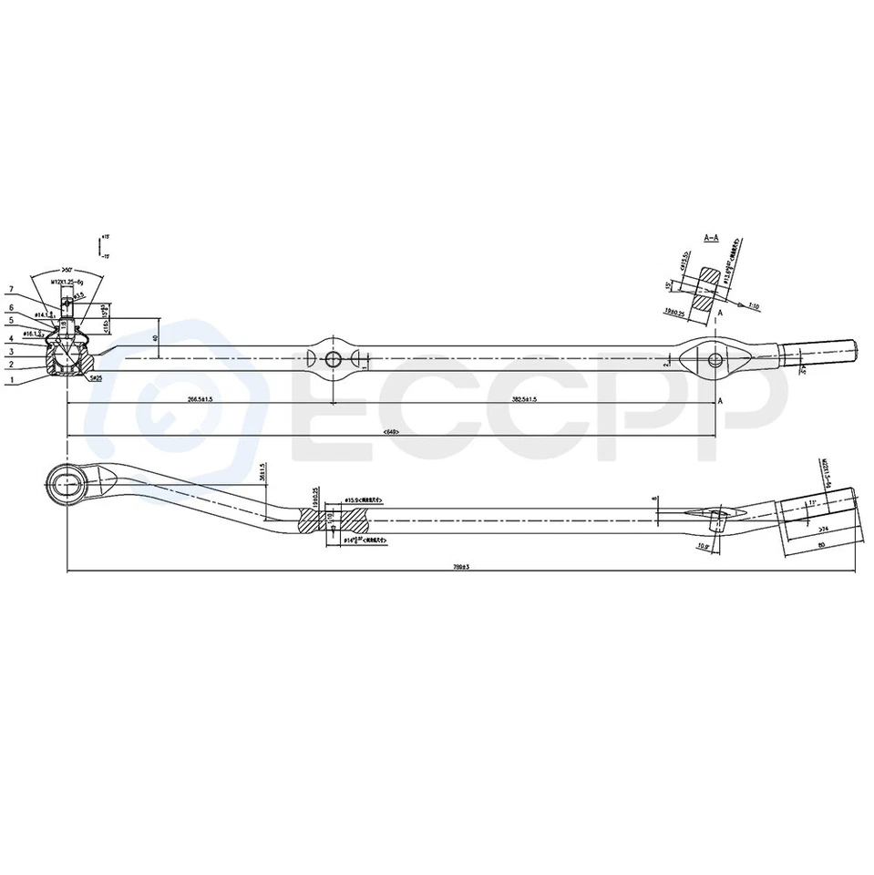 Barra de dirección delantera 7 piezas para Jeep Grand Cherokee 93-1998 5,2 L Foto 2 de 4