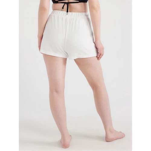 Time and Tru Women's and Women's Plus 3X 24W-26W Terry Coverup Shorts, WHITE - Picture 4 of 4