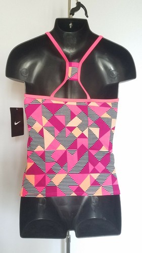 NIKE Girls Kids Youth Size10 Multicolor Geo Print Tank Top Racerback T Shirt $46 - Afbeelding 4 van 6