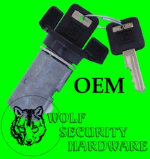 Chevy OEM Ignition Switch Lock Cylinder Tumbler Assembly Black 2 GM Logo Key
