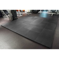 MEISTER 1.5" PUZZLE FLOOR MATS EXTRA THICK Home Gym Play Foam Wrestling BLACK