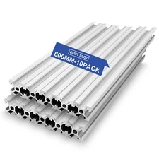 10pcs T Slot 2020 Aluminum Extrusion EU Standard Anodized Profiles 20*20*600mm
