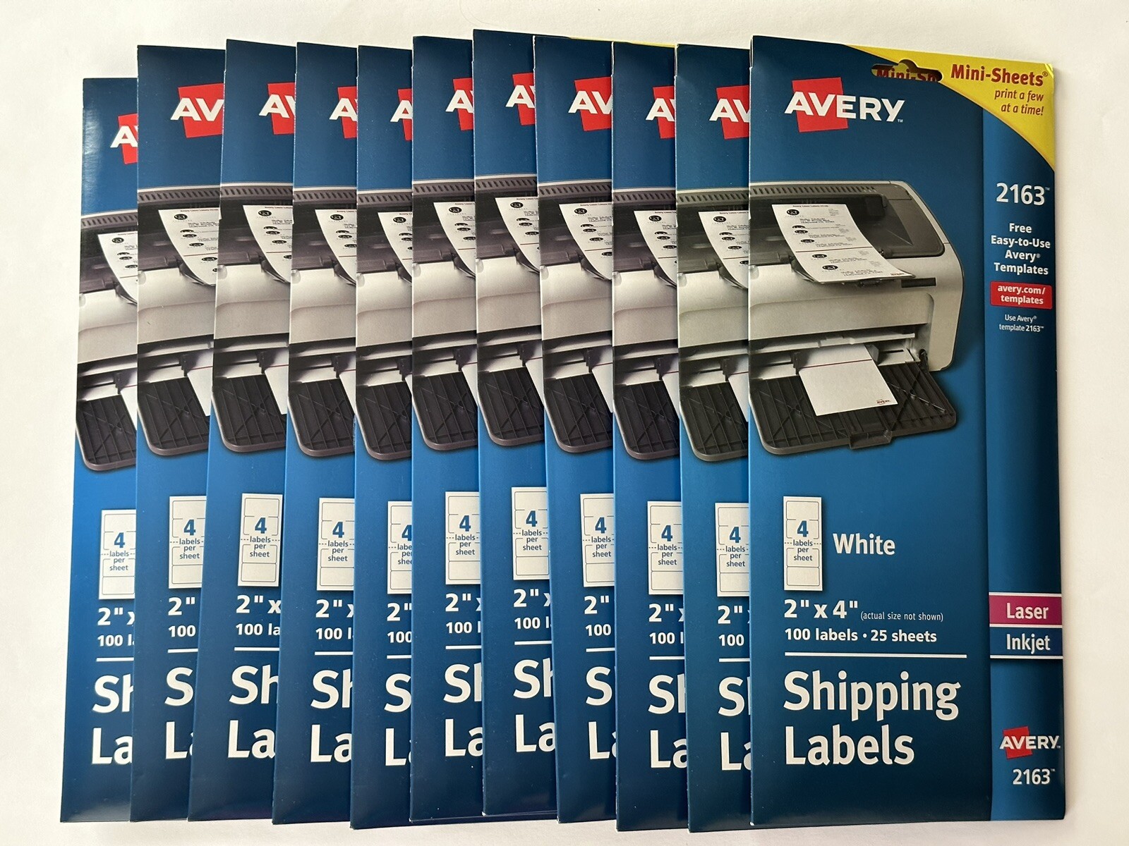Avery 2163 Mini Sheets White Shipping Mailing 2x4 Laser Inkjet 1 100 Avery 2163 mini sheets white shipping mailing 2x4 laser inkjet 1 100