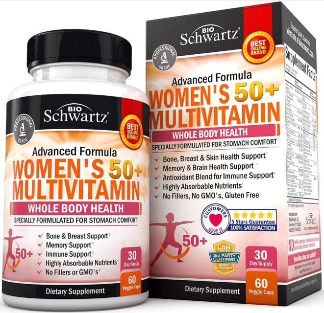Daily Multivitamin for Women 50+ with Memory Support & Energy Boost