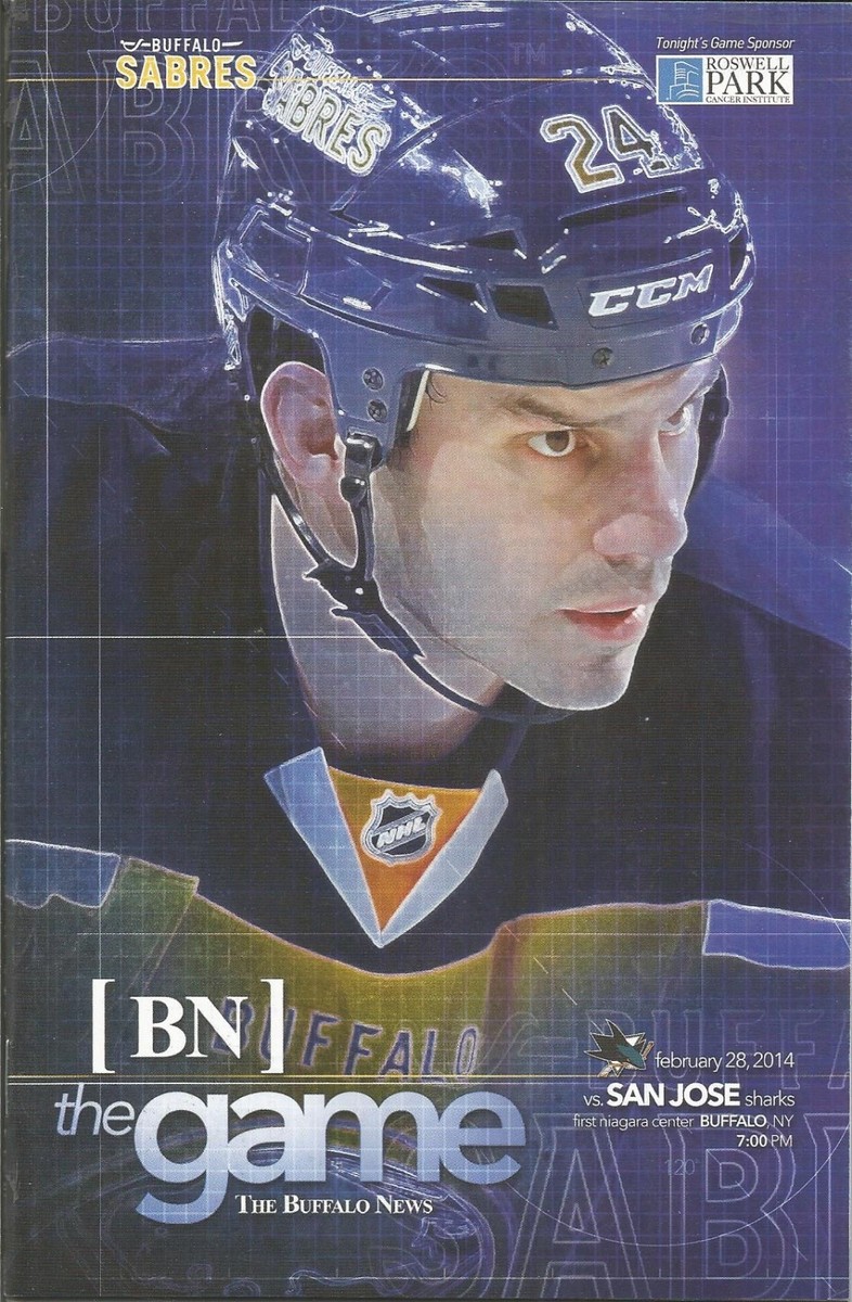 BUFFALO SABRES VS SAN JOSE SHARKS 2014 NHL HOCKEY PROGRAM ZENON