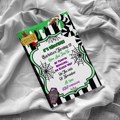 Personalisierte Beetlejuice Geburtstag Party Einladungen, X12 Partyeinladungen