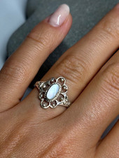 925 Sterling Silver Abalone Ring Size 7