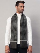 Mens Womens Winter Warm Black Gray CASHMERE Scarf Scarves Plaid Wool Windproof