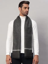 Mens Womens Winter Warm Black Gray CASHMERE Scarf Scarves Plaid Wool Windproof