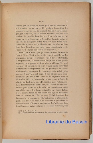 Omer Talon Sa vie et ses oeuvres 1595-1652 M. L'Abbé Hubert Mailfait 1902 Envoi - Picture 5 of 5