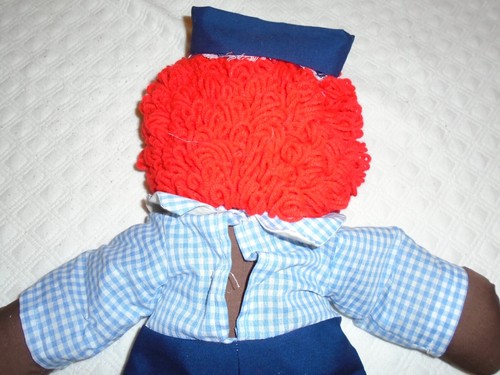 PAAR ANTIKE VINTAGE 24 ZOLL GROSSE AFROAMERIKANISCHE RAGGEDY ANN UND ANDY STOFFPUPPEN - Bild 7 von 23