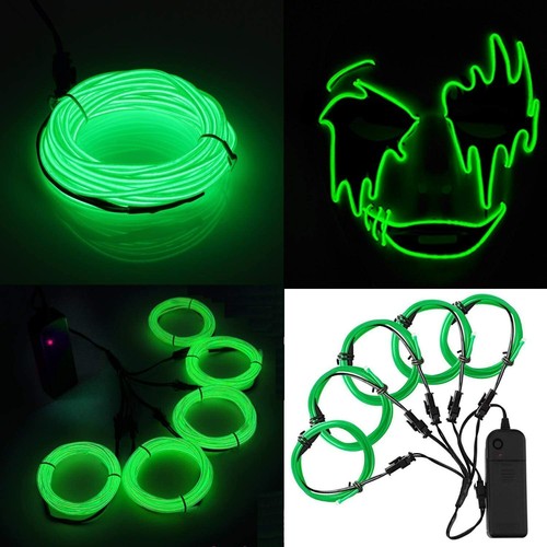 5M Battery Operated Flexible Neon LED Light Glow EL Wire String Party Strip Rope - Picture 6 of 19