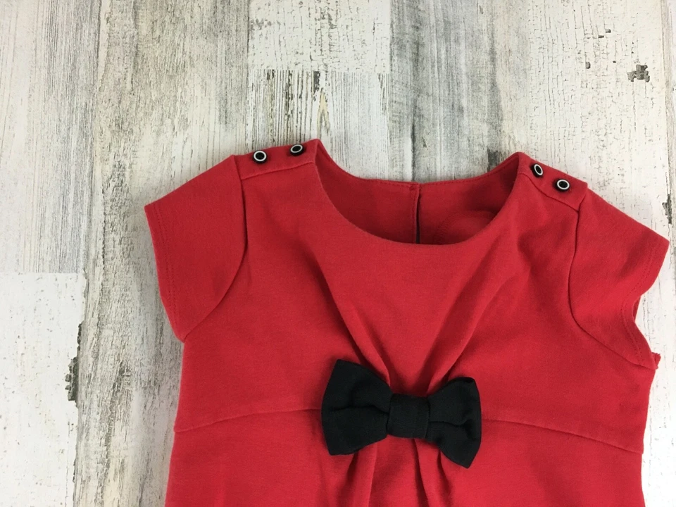 Gymboree Olivia Pig Red Dress Black Bow Short Sleeve Halloween Costume Girls 6 - Image 2 of 4