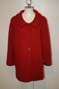 red boiled wool coat