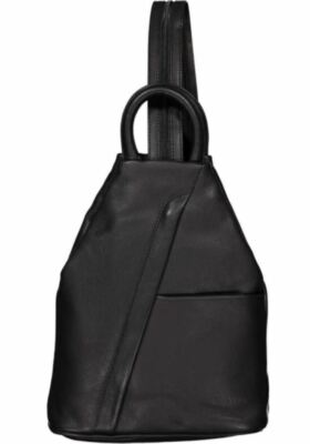 Handtasche Damen Leder Rucksack Tasche Leder Schwarz