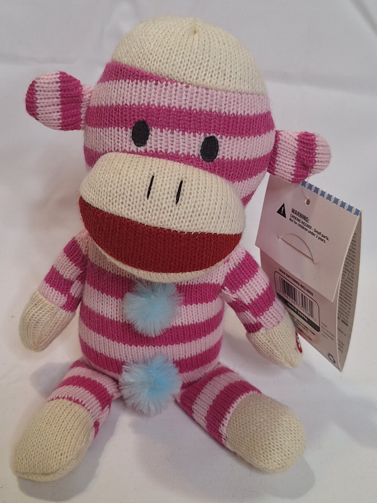 SAOLA Gemmy Pink Sock Monkey Town USA che canta peluche solo cantando bambina Rihanna giocattolo 8"