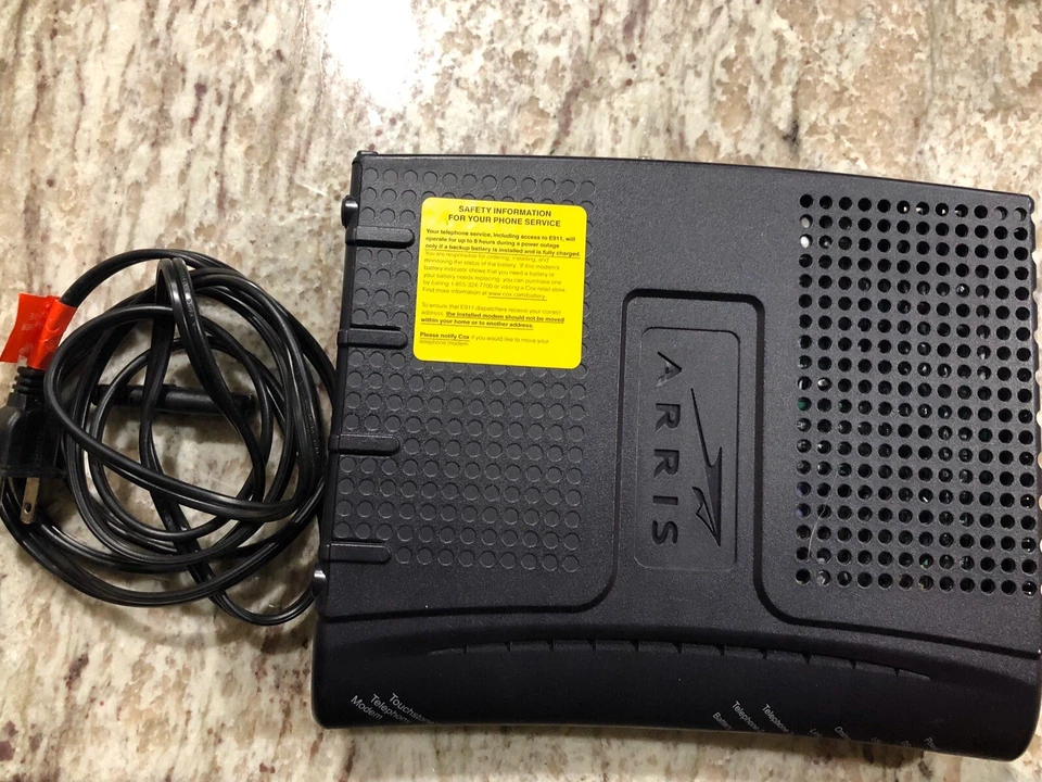 Arris Touchtone Telephony Modem Model # TM502G with Power Cord No Battery Tested - Image 4 of 4