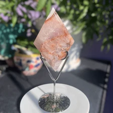 Amethyst and Crazy Lace Agate Mix Diamond with Zodiac Stand (#2)