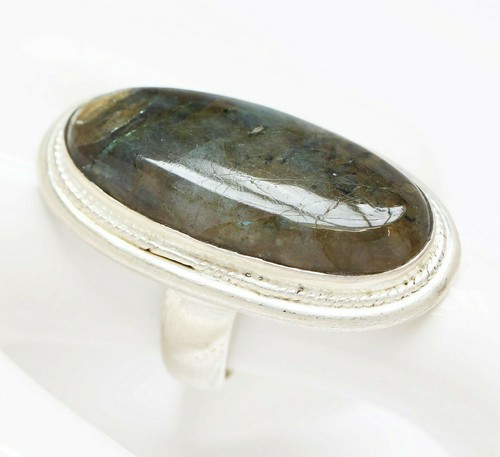 Damenring 925 Sterling Silber Labradorit ovaler Cabochon Gr. 58 - Bild 3 von 4
