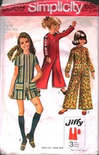 8569 Vintage Simplicity Sewing Pattern Girls 1960s Jiffy Jumpsuit Two Lengths 10