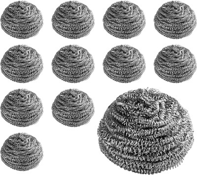  Extra Large (50 Grams) Stainless Steel Sponges Scrubbers, Set of 12 cleaning 