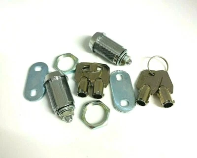 2 x 28.6mm (1-1/8") High Security Round Locks for Fruit Machines or Pool Tables