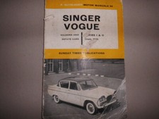  SINGER VOUGE SERIES 1, 2 1961-ON,  P OLYSLAGER  DRIVERS HANDBOOK USED 