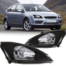 Black 2000 2001 2002 2003 2004 Ford Focus Headlights Headlamps 00-04 Leftright