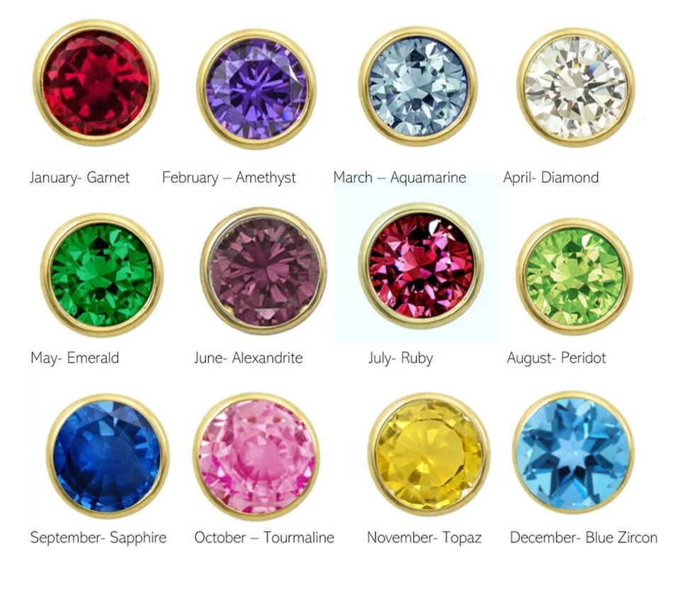 Auténticos tachuelas de piedra de nacimiento con halo en forma de estrella de lujo de oro macizo de 14K Foto 3 de 3