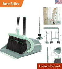 Heavy Duty Broom and Dustpan Set with Long Handle for Efficient Dust Removal