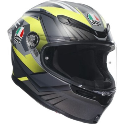 AGV K6 S Excite matt Camo gelb fluo Integralhelm mit Max Vision Pinlock S 55/56