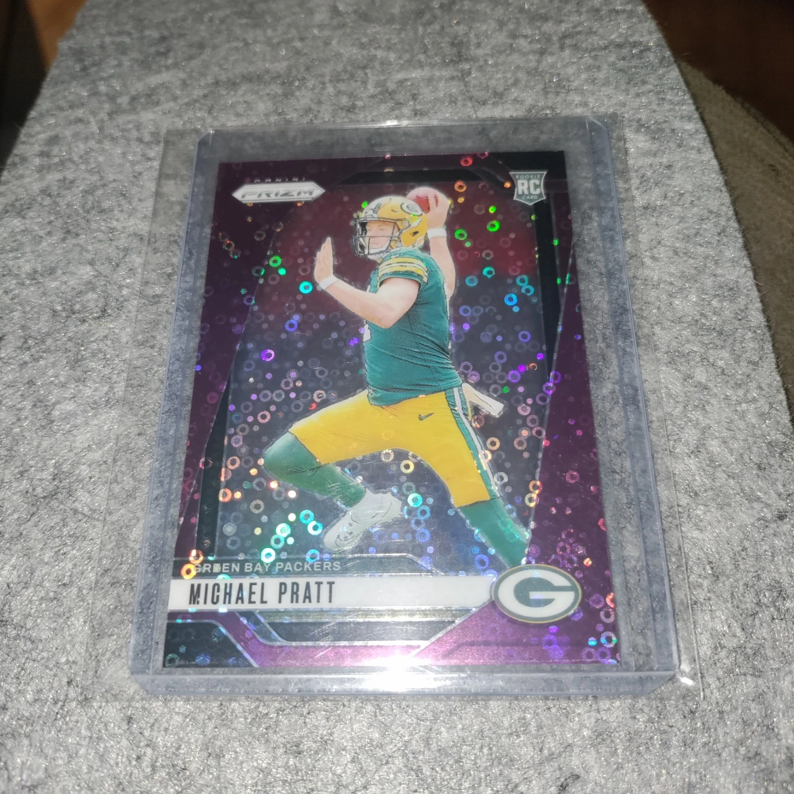 💥 2024 Panini Prizm Michael Pratt #379 No Huddle Purple Prizm 46/49 RC Disco