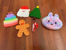Sensory Fidget Toys Christmas/Holiday Lot of 6 Bubble Pop It Toys