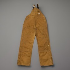 Carhartt R41 Men's Insulated Canvas Quilt Lined Zip To Thigh Bib Overalls 40x32