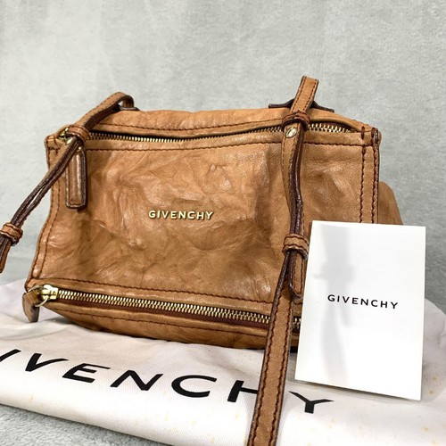 Givenchy Pandora Mini Leather Crossbody Bag Brown Vintage Authentic