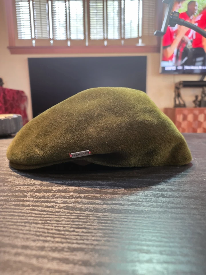 KANGOL MENS HAT Golf FLAT CAP LiteFelt 504 Olive Green Size Large - Image 3 of 4