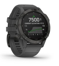 Garmin Fenix 6 Pro Solar Premium Orologio GPS Multisport, Nero con Cinturino Grigio Ardesia