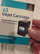 NEW WEXFORD 63 Inkjet Cartridge Black Replaces HP 63 OEM F6U62AN