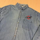 Chicago Northwestern System Denim Shirt Railroad Engineer Train Vintage XXL