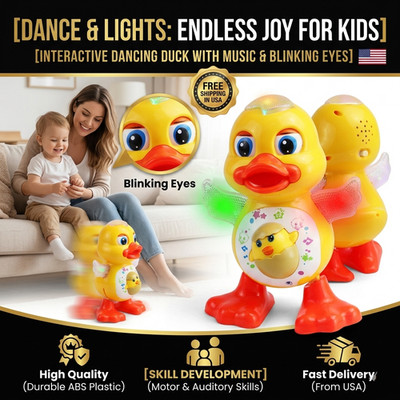 Electric Dancing Duck Musical Toy Flashing Light Shake Cute Kids Gift Toy