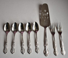 STAINLESS STEEL TEASPOONS / CAKE FORKS & PIE SERVER 8 PIECES