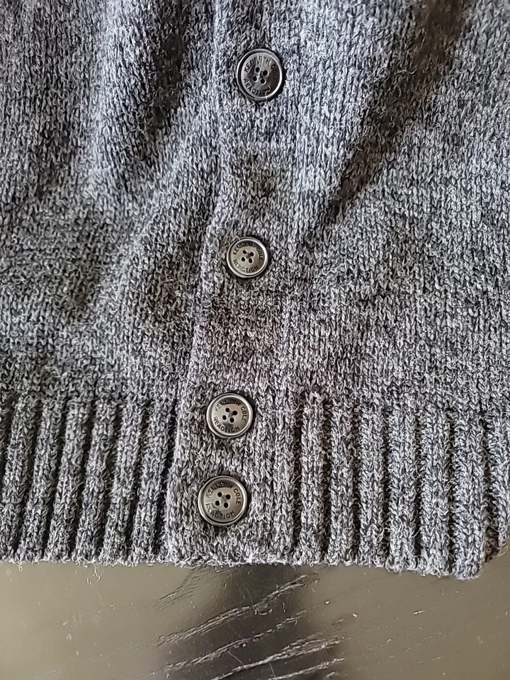Cárdigan Kenneth Cole Reaction XXL completo con botones gris preppy  Foto 4 de 4