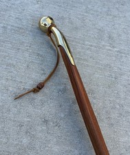 SOLID ANTIQUE SOLID BRASS HANDLE WOODEN WALKING STICK CANE VINTAGE DESIGNER