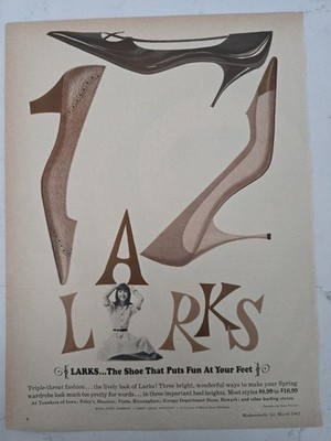 1963 Women's Larks shoes that put fun at your feet Vintage Fashion  ad