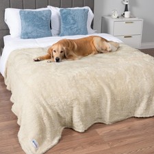 PetAmi Fluffy Waterproof Dog Blanket for Bed Large Dogs, Soft Warm Pet Sherpa