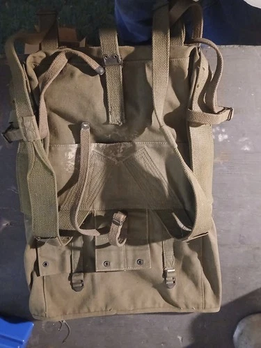 G.I unissued military OD green Haversack, undated, new, may be late WW2 or Korea