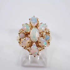2Ct Oval Cut Genuine Fire Opal Vintage Women Wedding Ring 14K Yellow Gold Plated