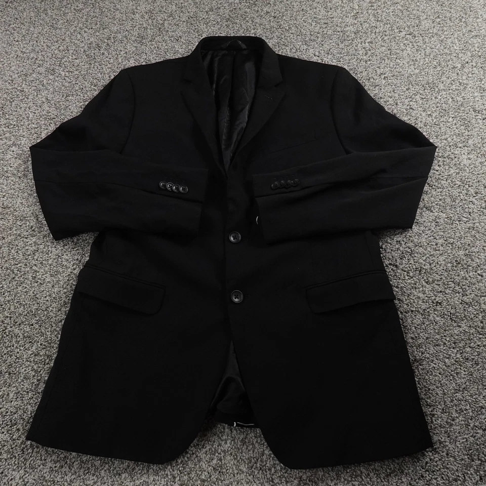 Banana Republic Blazer Mens 42R Black Slim Wool Button Sport Coat Suit Jacket - Image 2 of 4